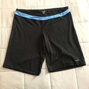 Women’s Champion black and blue athletic shorts